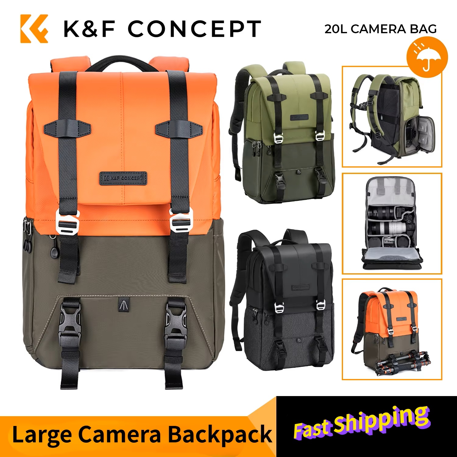 Laptop Accessories Case - K&F CONCEPT Camera Backpack Travel Photography