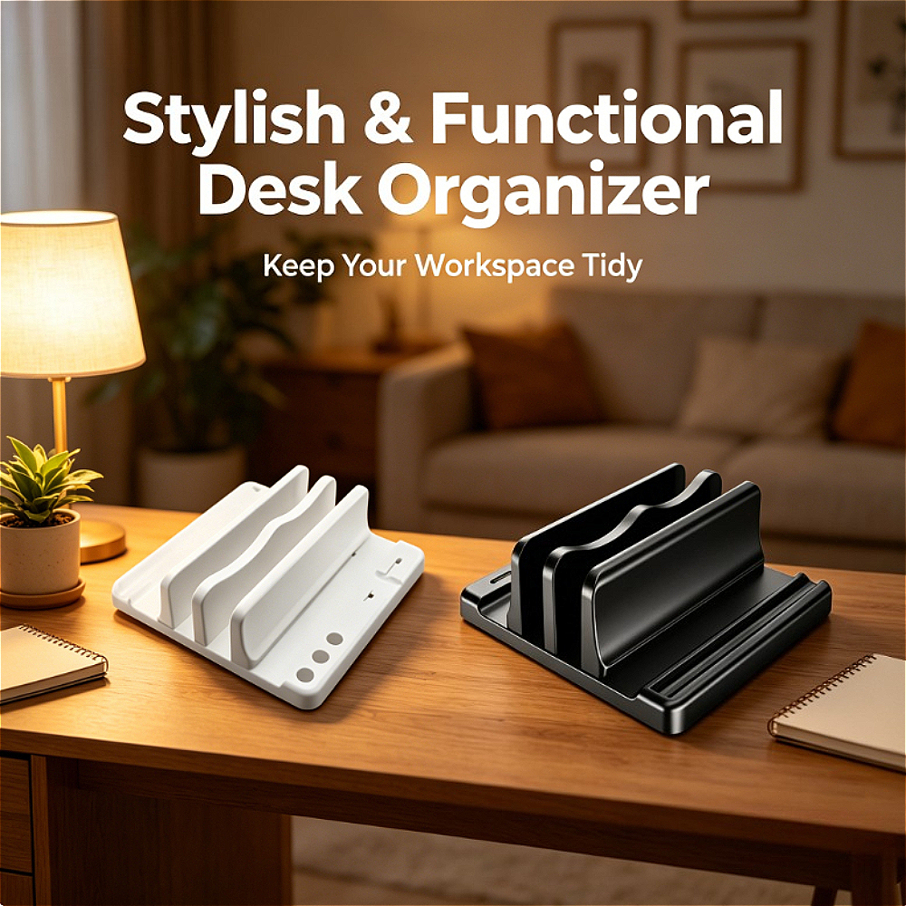 Laptop Accessories Organizer - Multi-Slot Vertical Laptop & Tablet Stand,