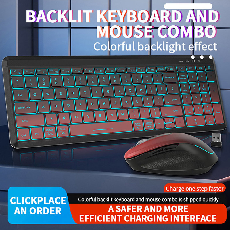 RGB Backlit Silent Wireless Ke - Laptop Accessories Combo avaliação e preço