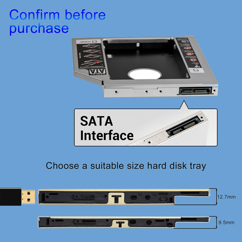HDD SSD Caddy Adapter SATA 3.0 - Laptop Accessories Organizer avaliação e preço