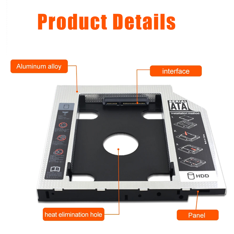 HDD SSD Caddy Adapter SATA 3.0 - Laptop Accessories Organizer avaliação e preço