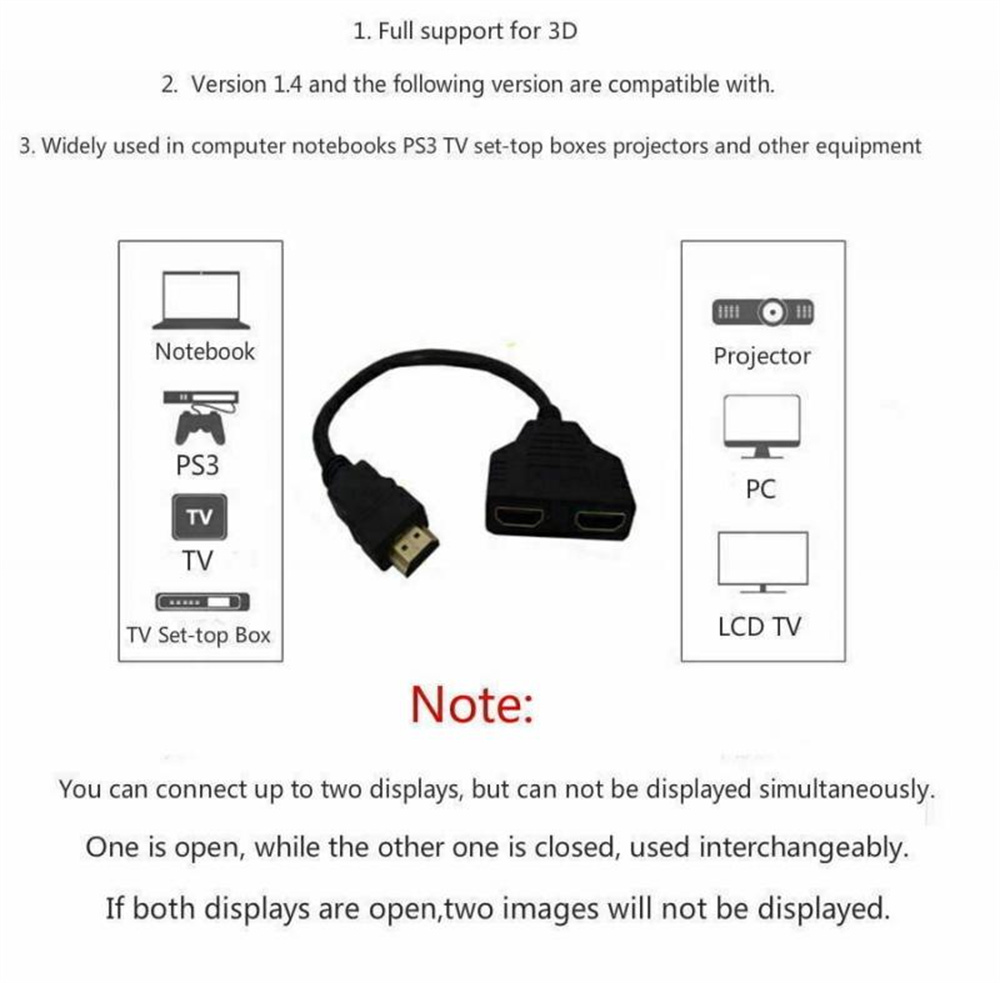 1080P 1 In 2 Out HDMI-compatib - Xbox Laptop Accessories avaliação e preço