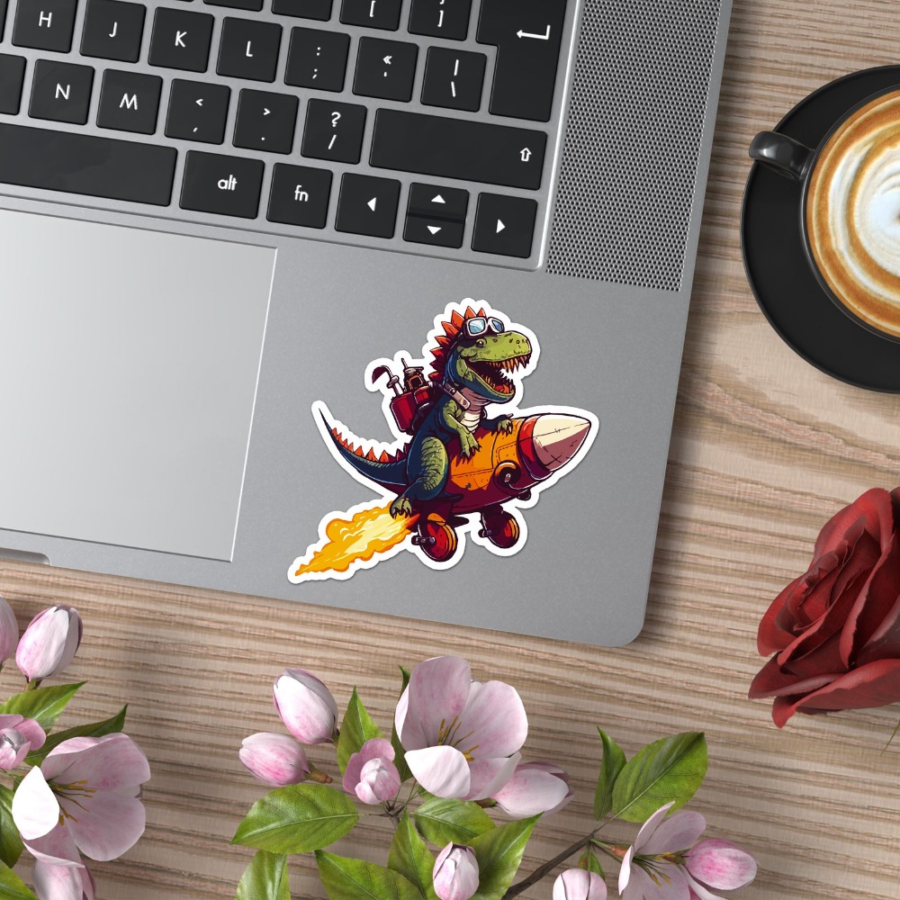 Dinosaur On Rocket Unique Must - Laptop Accessories You Must Have avaliação e preço
