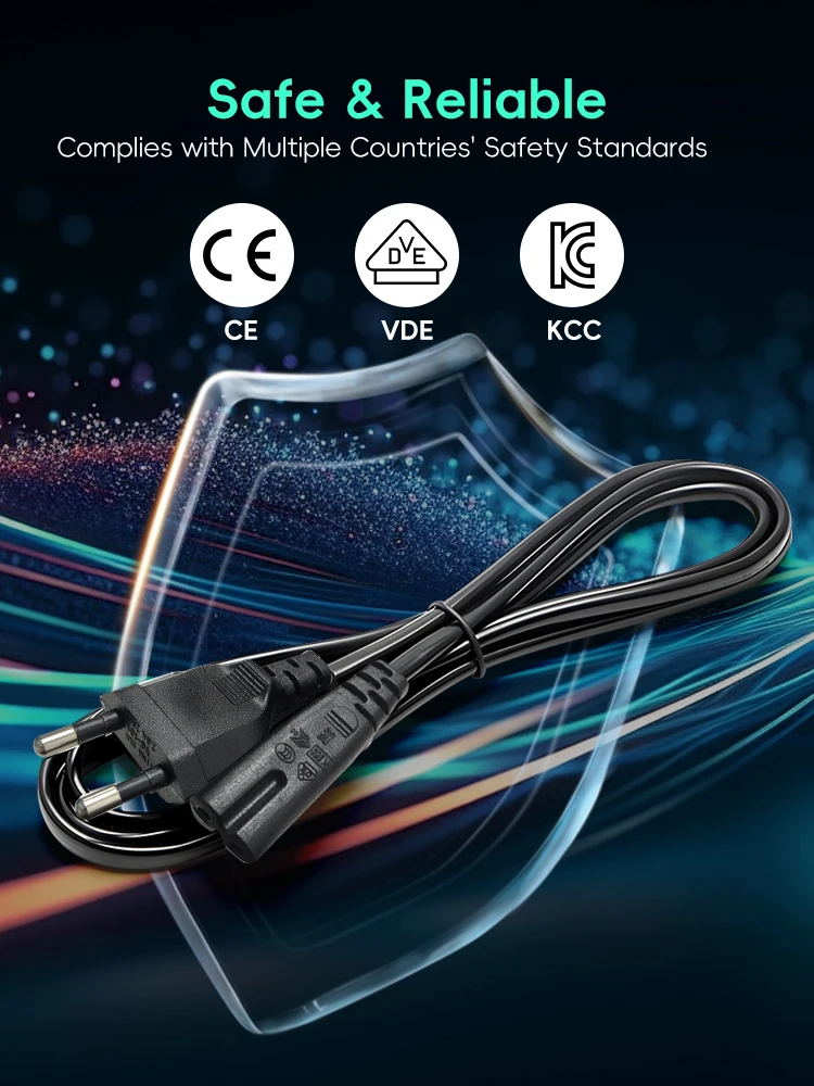 1m 1.5m 3m EU Plug 2-Prong AC  - Xbox Laptop Accessories avaliação e preço