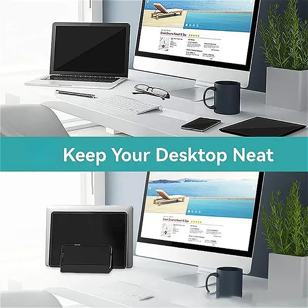 Multi-Slot Vertical Laptop & T - Laptop Accessories Organizer avaliação e preço
