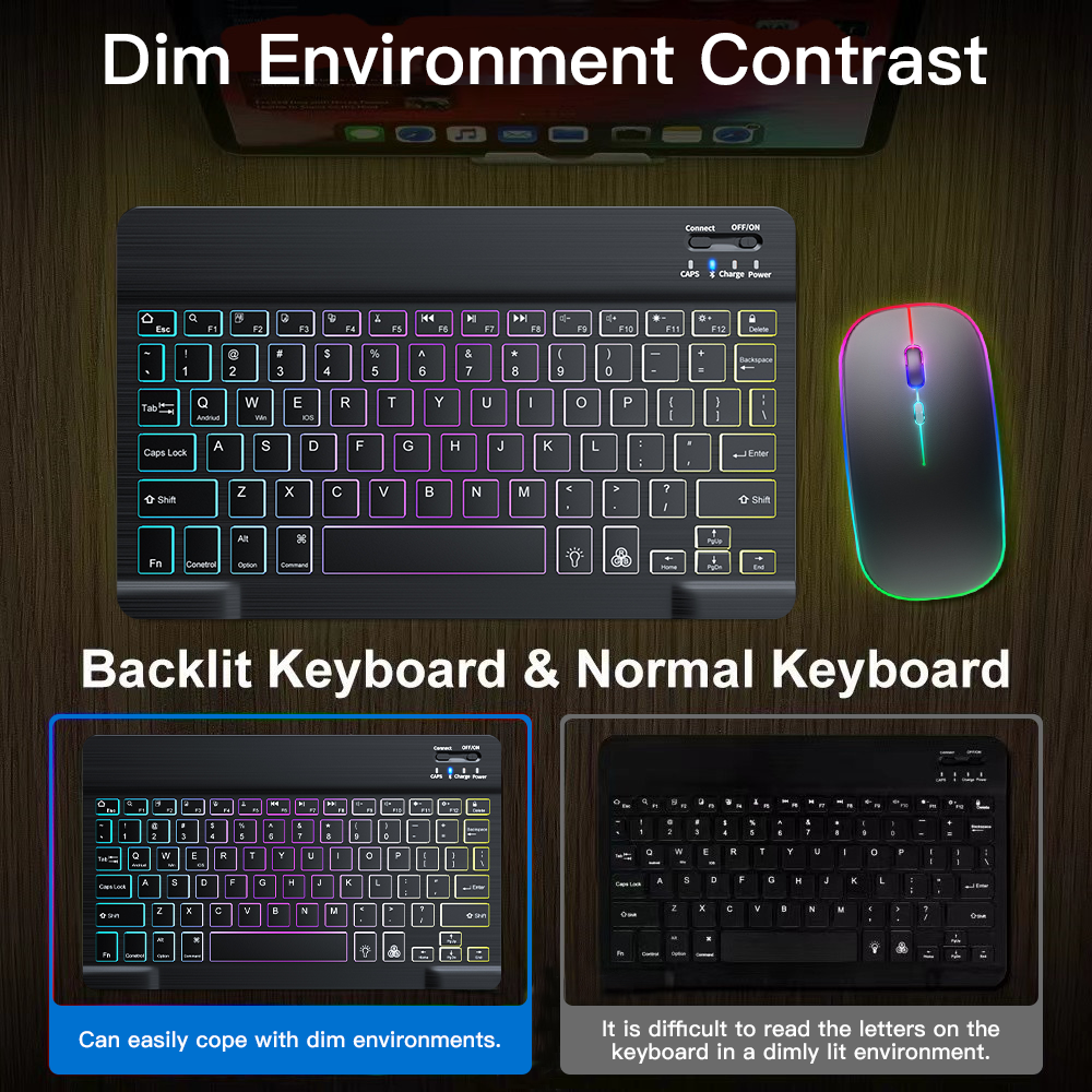 Backlit Backlight Bluetooth Ke - Laptop Accessories Combo avaliação e preço