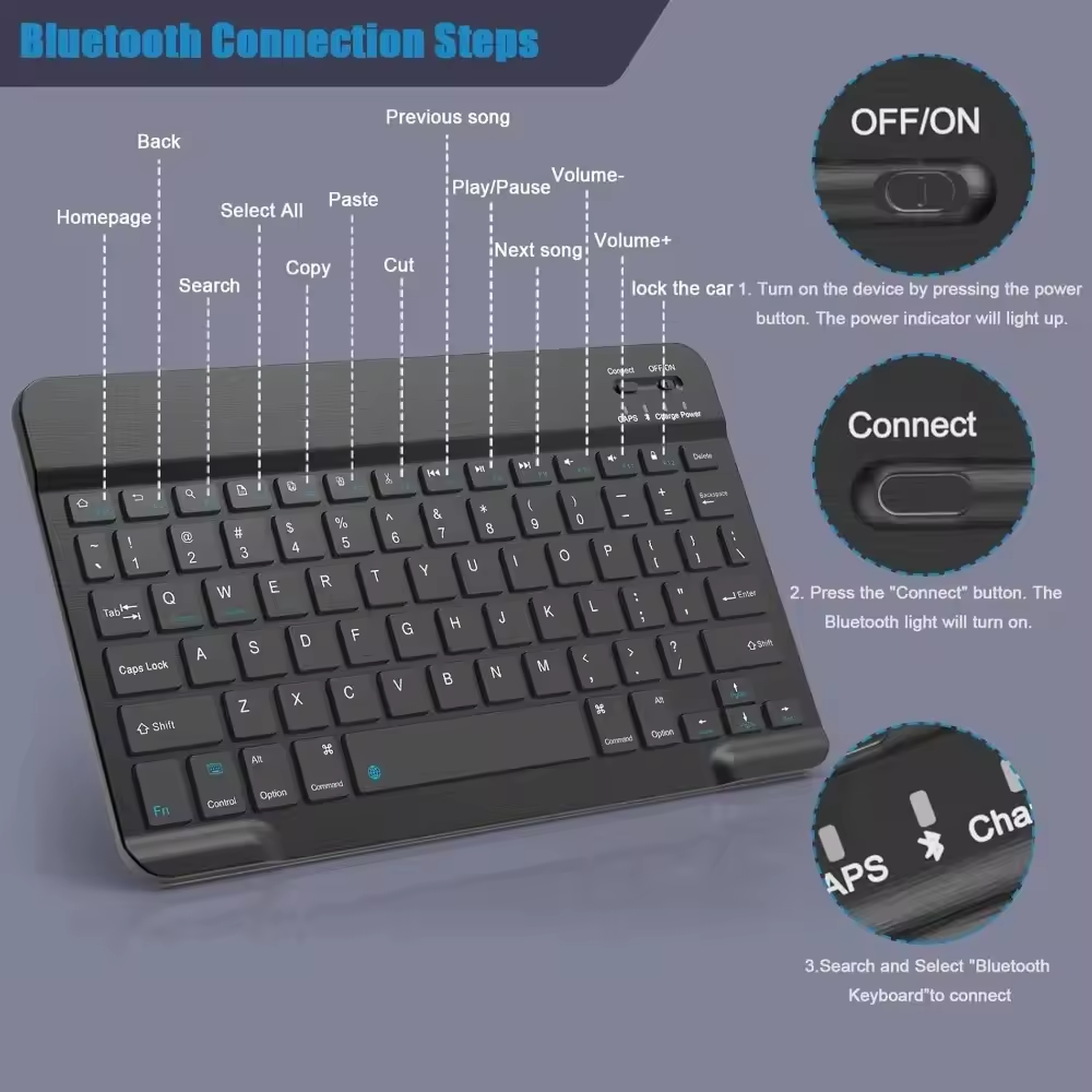 Bluetooth Wireless Keyboard Mo - Mini Wireless Mouse avaliação e preço