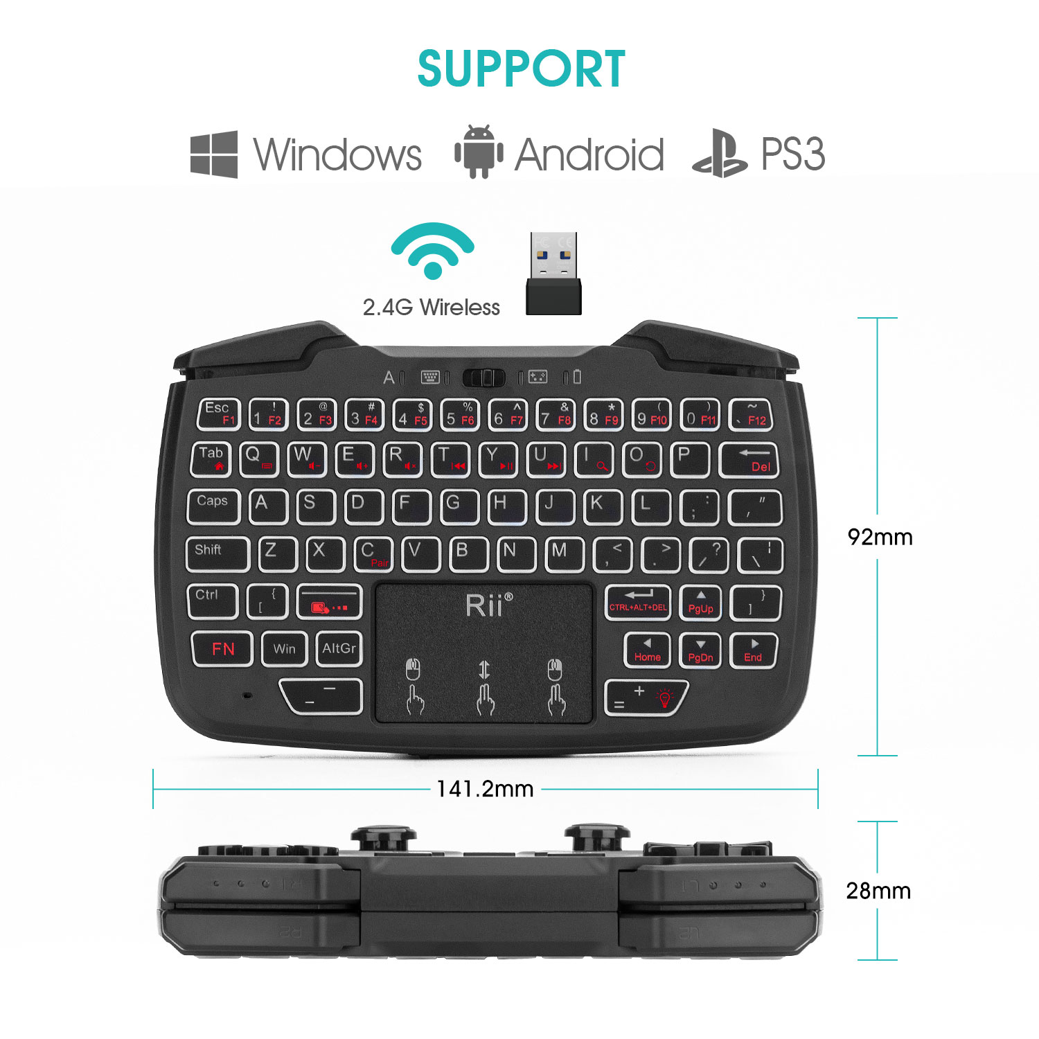 Rii RK707 2.4GHz Wireless Port - Laptop Accessories Combo avaliação e preço