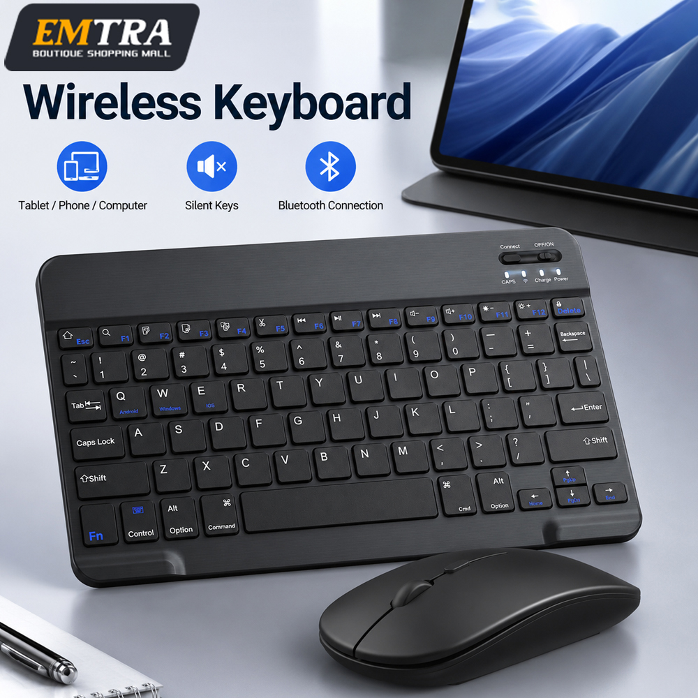 Bluetooth Wireless Keyboard Fo - Mini Wireless Mouse avaliação e preço