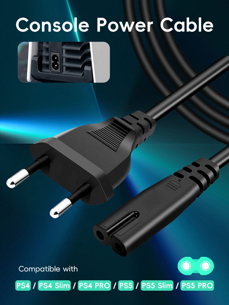 AC Power Supply Cable EU Plug  - Xbox Laptop Accessories avaliação e preço